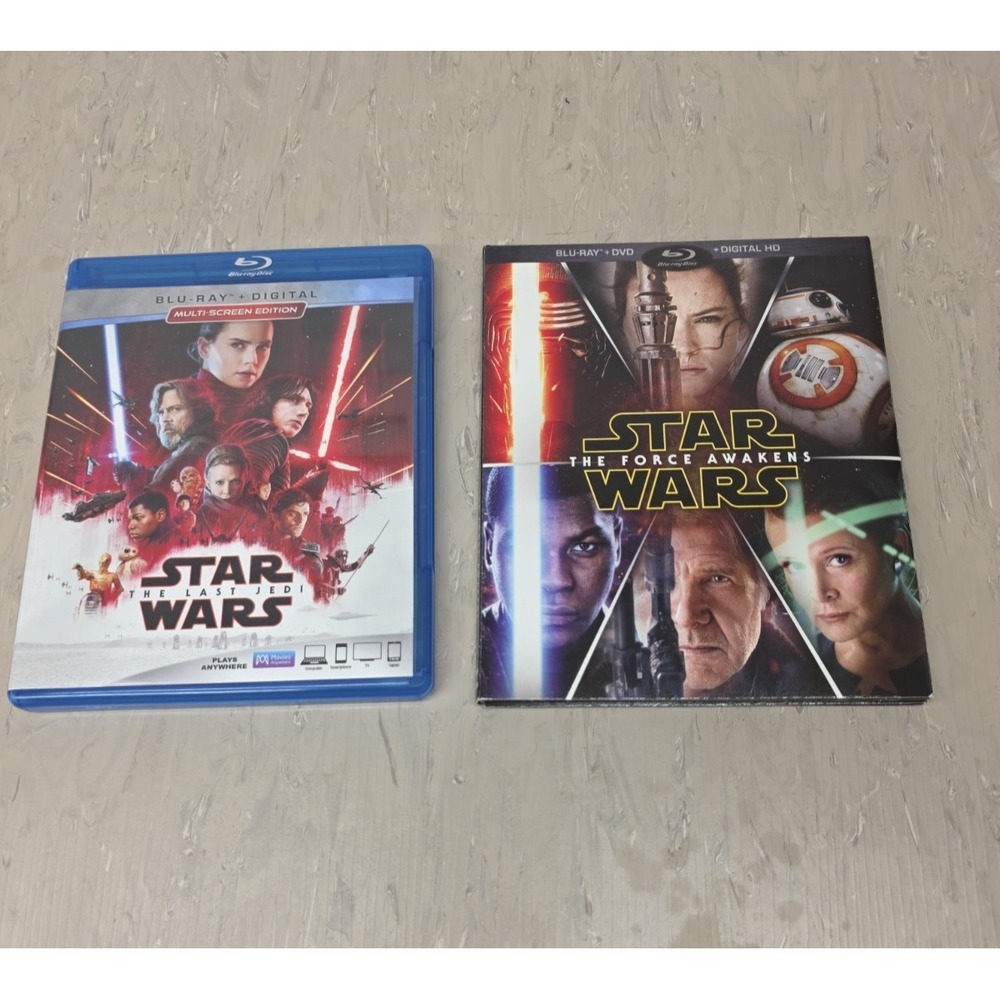 Star Wars Blu-Ray Lot: The Force Awakens & The Last Jedi Multi-Screen (5 discs) - Picture 1 of 4